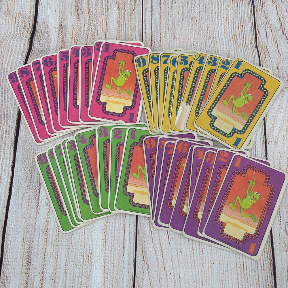 Vintage 1980 Muppets Kermit the Frog Card Game Henson Milton‎ Bradley Retro Kids